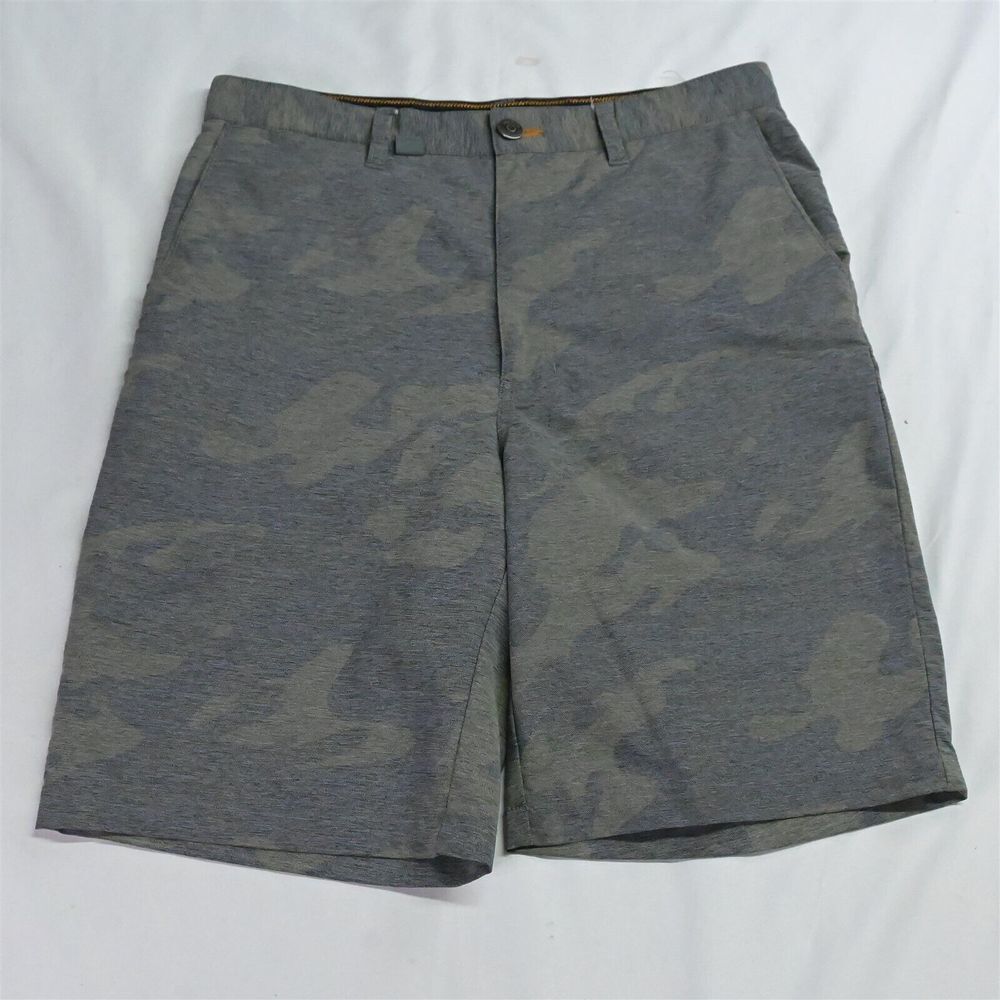 Ascend 30 x 10" Green Gray Camo Performance Stretch Hybrid‎ Shorts